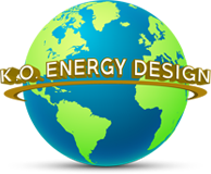 A green earth with the words " go energy design ".